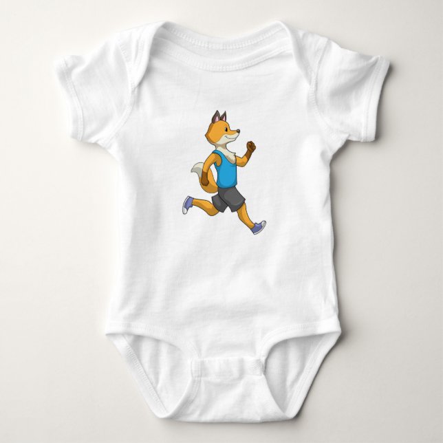 Body Para Bebê Fox como Runner em Execução (Frente)
