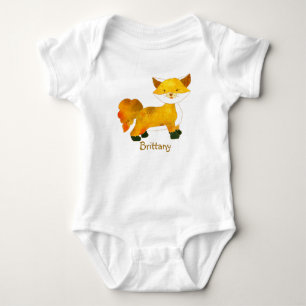 Body Para Bebê Fox da floresta + T-shirt conhecidos customizávei