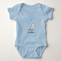 Fox Kit Heart Balloons Design Baby Shirt