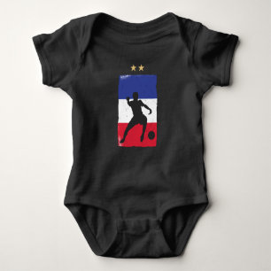 Body Para Bebê França Futebol Jersey Fan French Flag