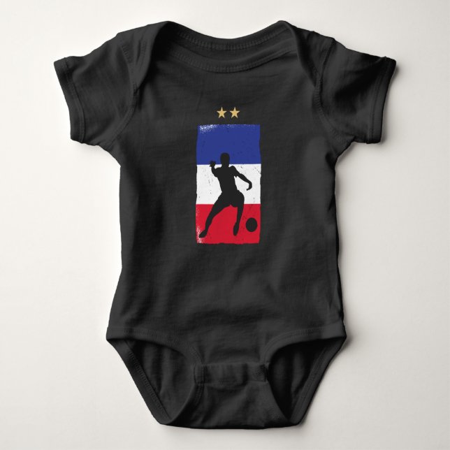 Body Para Bebê França Futebol Jersey Fan French Flag (Frente)