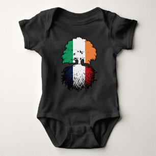 Body Para Bebê França Irlanda Francês, Árvore Rota Bandeira