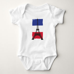 Body Para Bebê França Paris Bandeira francesa