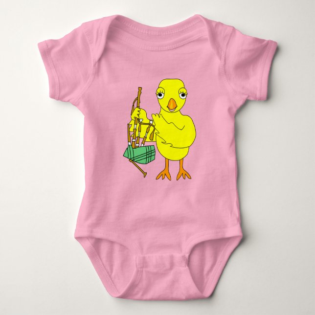 Body Para Bebê Frango de Gaita de Foles (Frente)