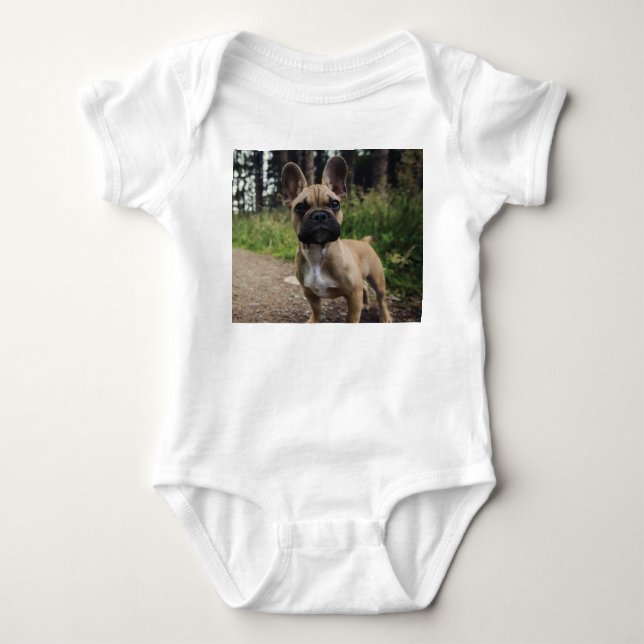 Body Para Bebê French Bulldog Throw Pillow (Frente)