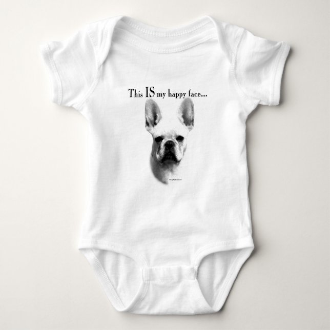 Body Para Bebê Frenchie Happy Face (Frente)