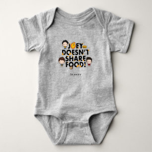 Body Para Bebê FRIENDS™ Joey Não Divide Comida Chibi