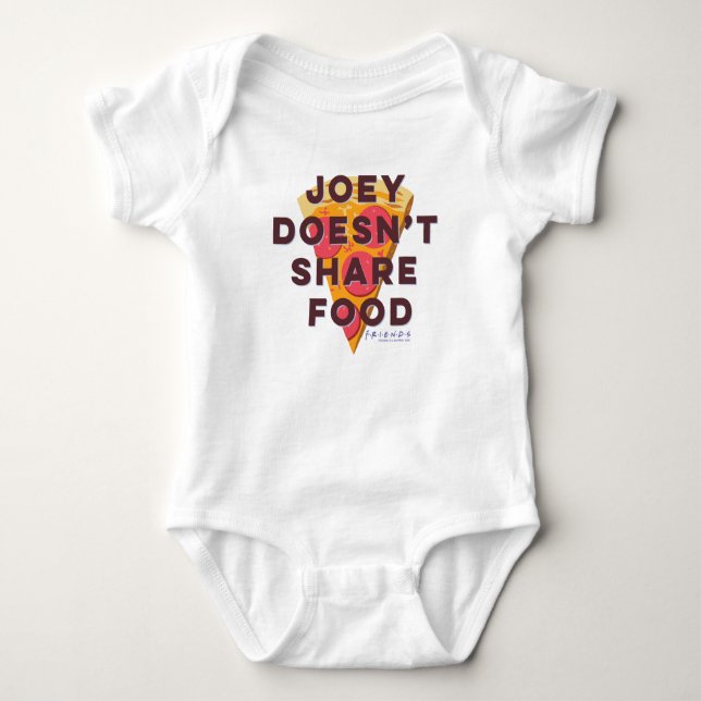 Body Para Bebê FRIENDS™ | Joey Não Divide Comida - Pizza (Frente)