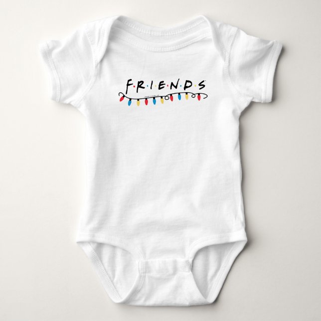 Body Para Bebê FRIENDS™ | Luzes de Natal Logo (Frente)