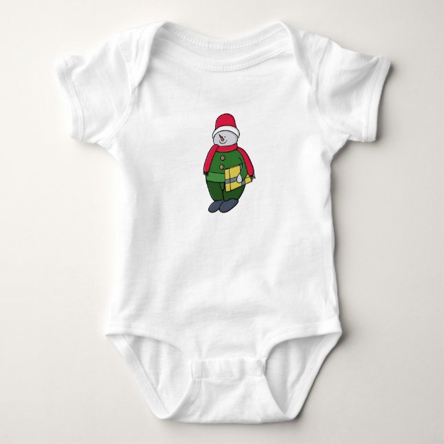 Body Para Bebê Frio Winter Snowman (Frente)