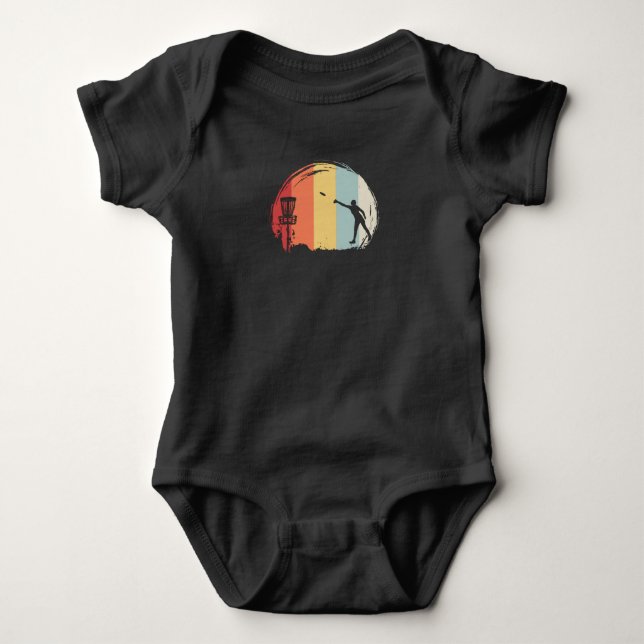 Body Para Bebê Frisbee Golf Retro (Frente)