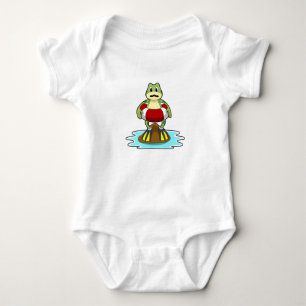 Body Para Bebê Frog at Swimming with Swim ring