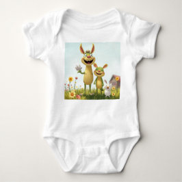 Body Para Bebê Fröhliche Wiesengang – Bunte Tierfreunde im Frühli