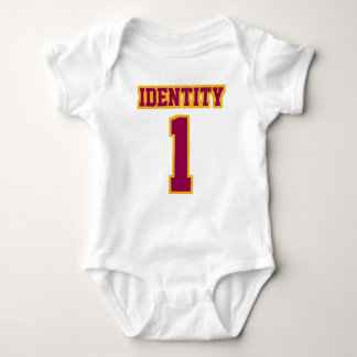 Body Para Bebê Front WHITE BURGUNDY DOURADO Romper Football Jerse
