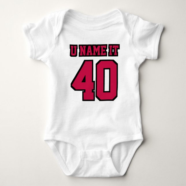 Body Para Bebê Front WHITE CRIMSON BLACK Bodycase Futebol Jersey (Frente)