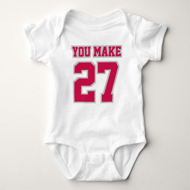Body Para Bebê Front WHITE CRIMSON SILVER Romper Futebol Jersey (Frente)