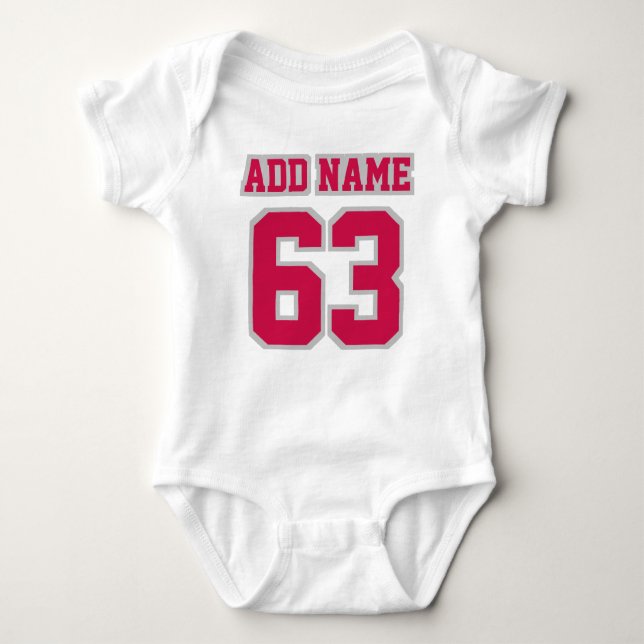 Body Para Bebê Front WHITE CRIMSON SILVER Tutu Futebol Jersey (Frente)
