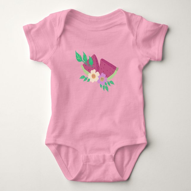 Body Para Bebê fruta de melancia T-Shirt (Frente)