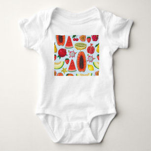 Body Para Bebê Fruta Exótica: Trendy Impressão Invisível.