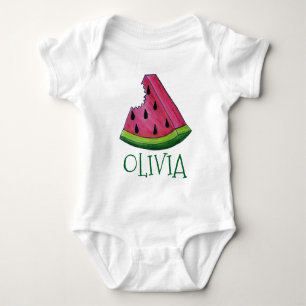 Body Para Bebê Fruta Personalizada da Fatia Melão de Watermelão R