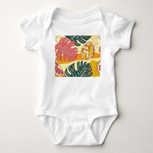 Body Para Bebê Fruta tropical: Design de padrão vibrante
