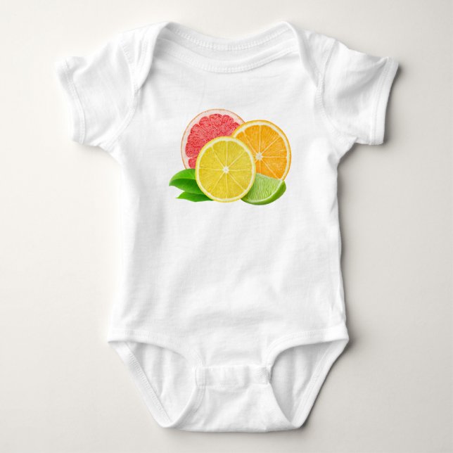Body Para Bebê Frutas de Citrus (Frente)