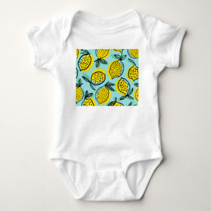 Body Para Bebê Frutas de limão: padrão de colheita de verão.