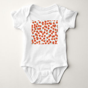 Body Para Bebê Frutas de pêssego sem costura, padrão de verão.