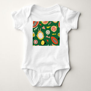 Body Para Bebê Frutas tropicais: padrão contínuo vibrante.