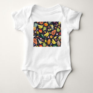 Body Para Bebê Frutas Tropicais: Padrão De Multifrutíferos Por Co
