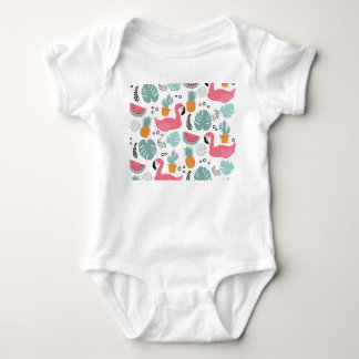 Body Para Bebê Frutas tropicais: padrão repetitivo.