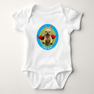 Body Para Bebê Funcionamentos bonitos do super-herói do buldogue
