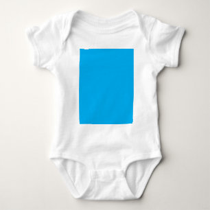 Body Para Bebê Fundo Azul Ciano Sólido Estilo Minimalista de Ve