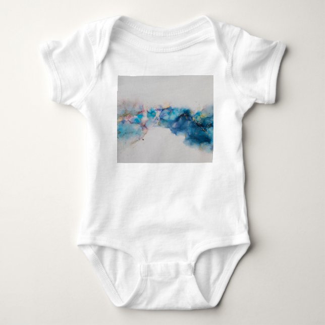 Body Para Bebê Fundo de Arte de Tinta Álcool abstrato (Frente)