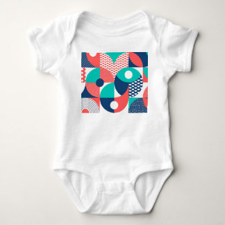 Body Para Bebê Fundo de Mural Geométrico Moderno Vintage