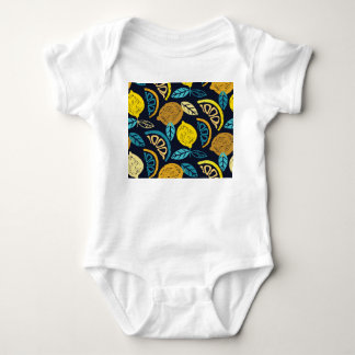 Body Para Bebê Fundo do Padrão de Doodle de Limão Citrus