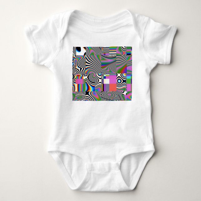 Body Para Bebê Fundo Geométrico Vibrant Digital Abstrato (Frente)