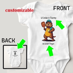 Body Para Bebê Funny Beaver Pickleball