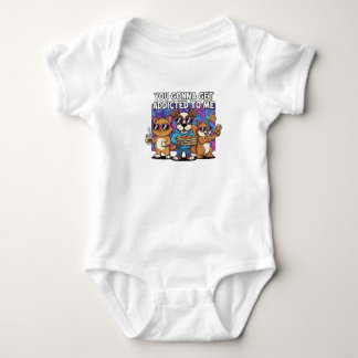 Body Para Bebê Funny Cartoon Animals "Addicted To Me" BabyT-Shirt
