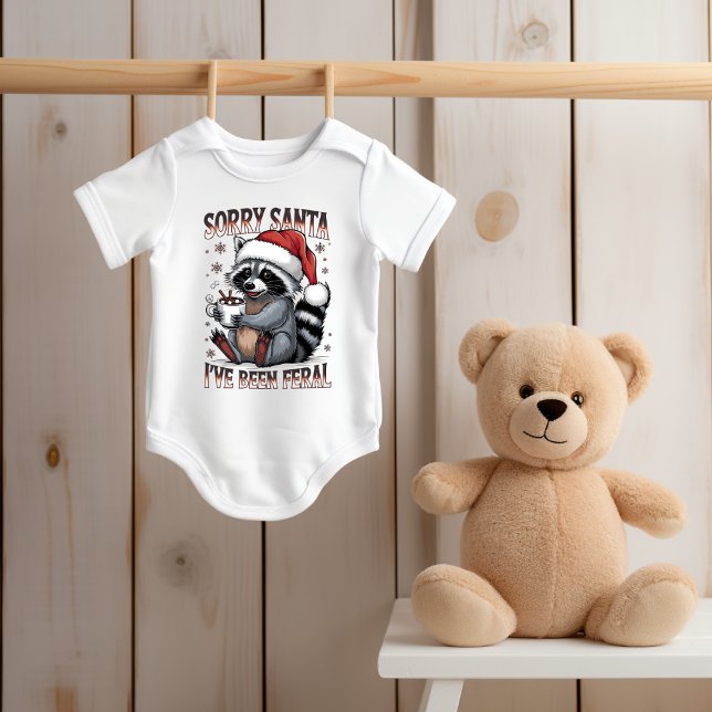 Body Para Bebê Funny Christmas Raccoon (Personalize this cute Funny Christmas Raccoon. )