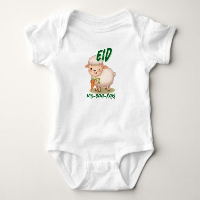 Body Para Bebê Funny cute Baby Sheep Eid Adha funny Baby Name (Frente)