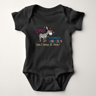 Body Para Bebê Funny Donkey Unicorn