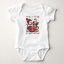 Body Para Bebê Funny Just Having A Meltdown Snowman Christmas