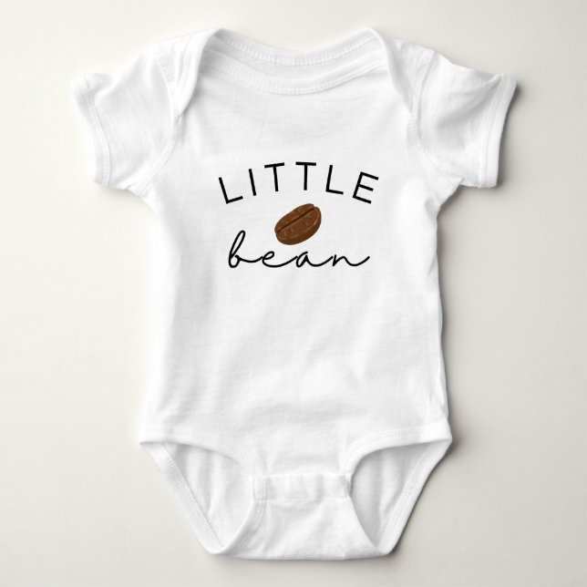 Body Para Bebê Funny Newborn Gift Little Bean Coffee Lover Cute (Frente)