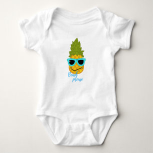 Body Para Bebê Funny Pineapple Chilling With Summer Sunglasses