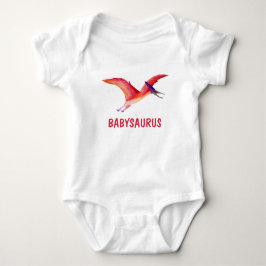 Body Para Bebê Funny Watercolor Pterosaur Personalizado 
