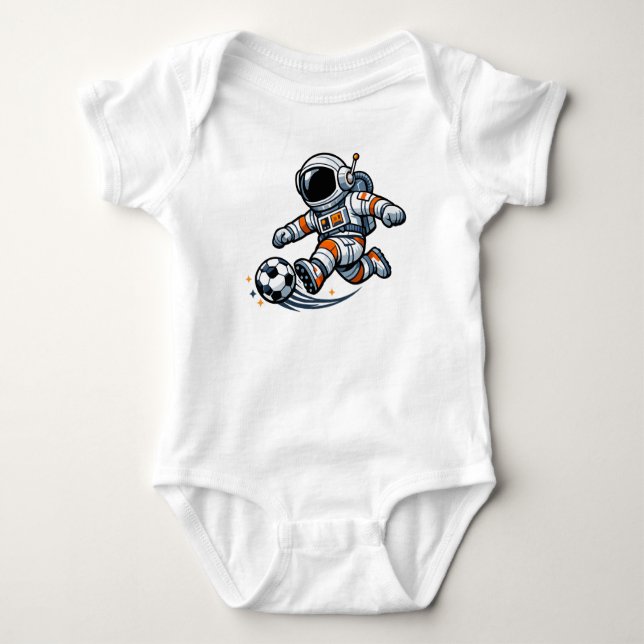 Body Para Bebê Futebol de Astronauta (Frente)