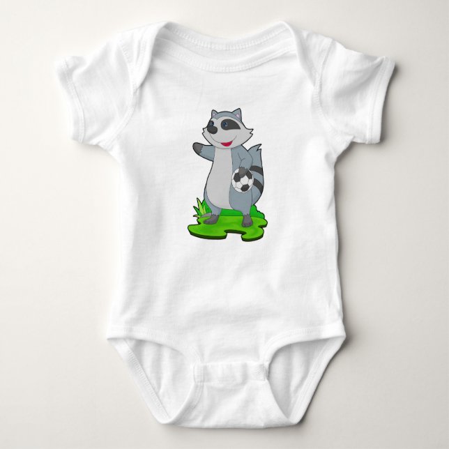 Body Para Bebê Futebol de Racoon (Frente)