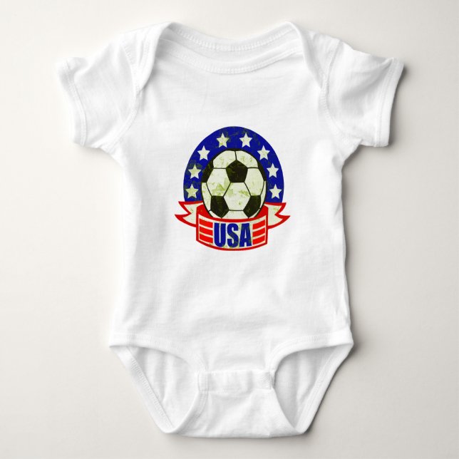 Body Para Bebê Futebol do futebol dos EUA (Frente)