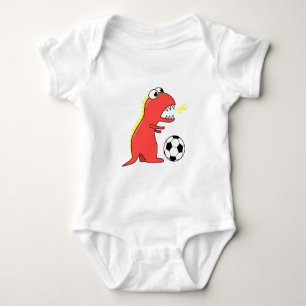 Body Para Bebê Futebol que joga o dinossauro